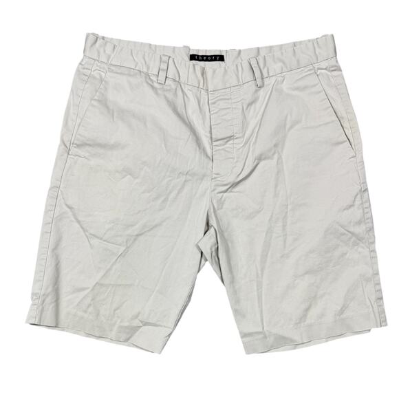 Theory Men’s Cotton Blend Shorts Beige Size 33 - Picture 2 of 5